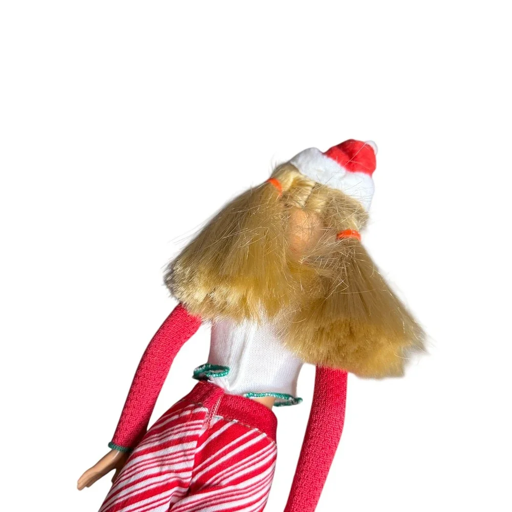 Barbie Doll 2008‎ Christmas Pajamas Candy Cane Hat Holiday Outfit Kids Toy